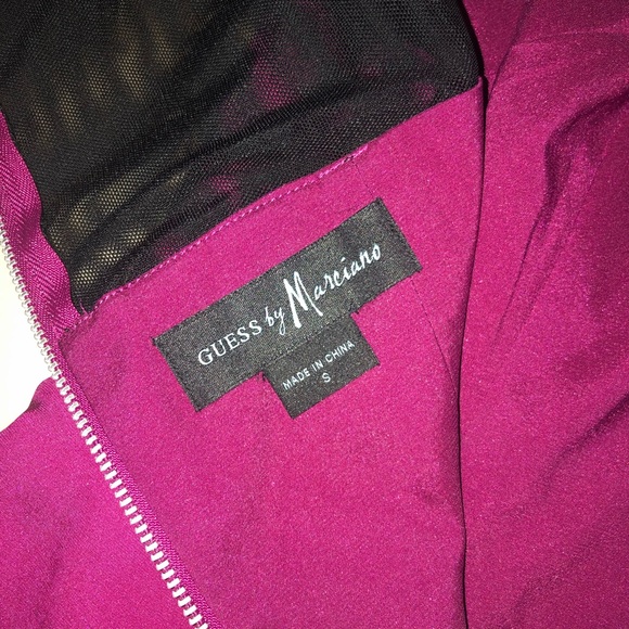 Marciano raspberry and sheer black peplum - Picture 4 of 4